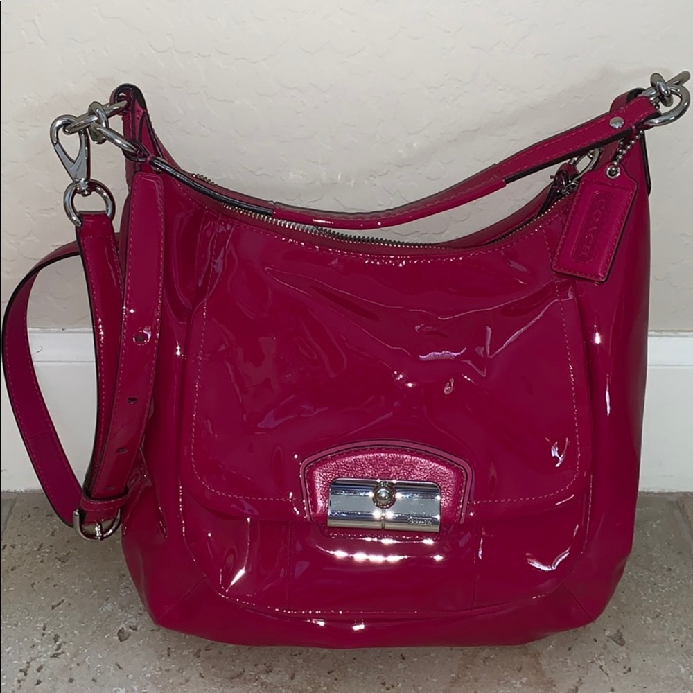 Raspberry Patent Leather Coach Purse